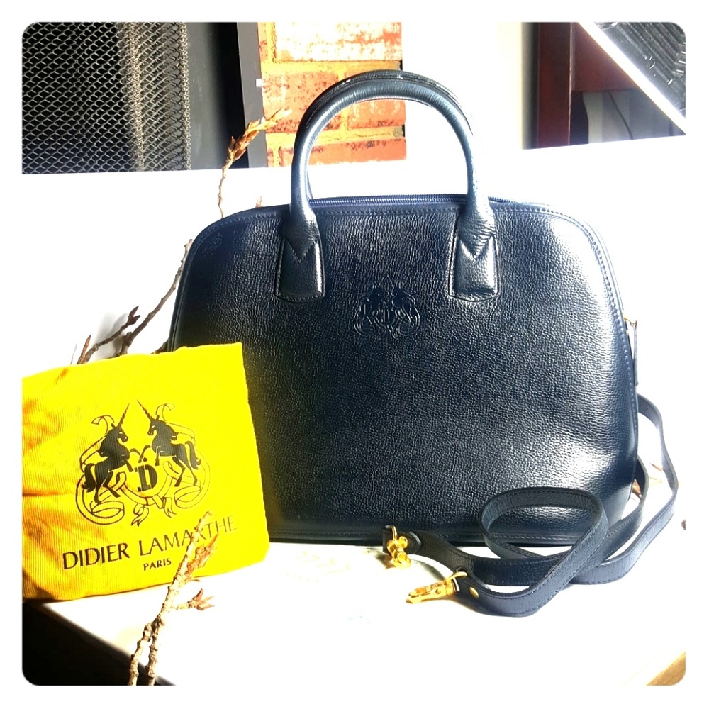 Didier Lamarthe Navy Blue Medium Size Handbag